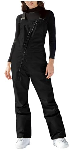 Ski Bib Suit for Women UK Salopettes Waterproof Jumpsuits Trousers Winter Snowboard Pants Ladies Jumpsuit Thermal Snowsuit Dungarees with Pockets Sleeveless Adjustable Strap Snow Outdoor Overalls