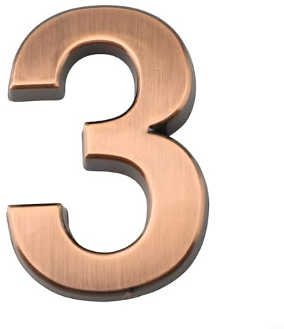 Long Lasting Glossy 3D House Number Door Plate for Outdoor Hotel Rooms, Residential Doors, and Office Use with Weather Resistant Material (3)