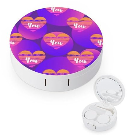fkgvwo Contact Lens Case Love You Contact Lens Holder Box Container Soak Storage Kit