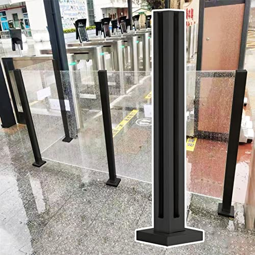 Svarta stolpar i rostfritt stål för utomhusbruk, glasstaketpaneler för trädgård och terrass, räcksystem för utomhustrappor och däck