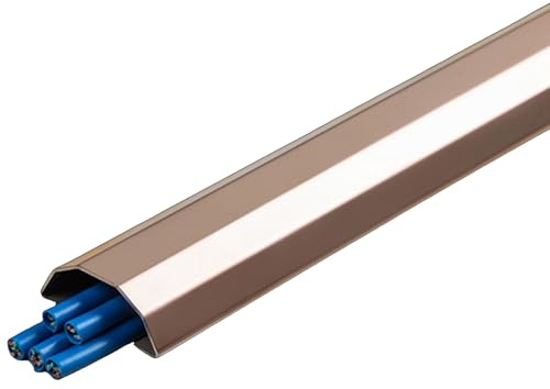 100 cm Passacavi Pavimento, Canalina Passacavi Calpestabile Autoadesivo, Passacavo a Pavimento in Acciaio Inossidabile 201, Gestione Dei Cavi per Casa/Ufficio(Metallic)