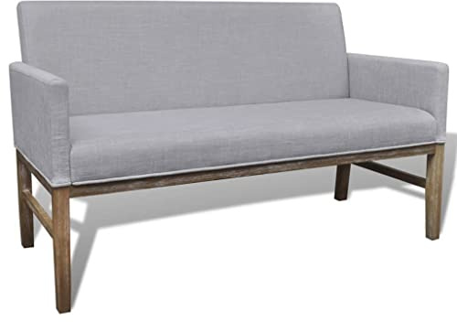 Mhdvray Kleines Sofa Hellgrau 140 x 65 x 85 cm Stoffbezug Modernes Design Eckbank für kleine Räume Jugendzimmer Küche Balkon Wohnzimmer