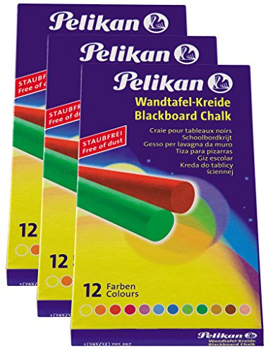 Pelikan Wandtafel-Kreide, staubfrei, rund (3 × bunt)
