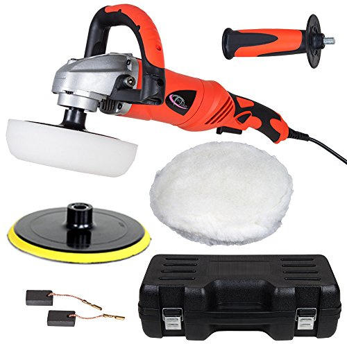 TecTake - Pulidora 1400W, Velocidad Regulable, 0-3000 RPM, 230 V, Mango Convencional, Incl. Maletín