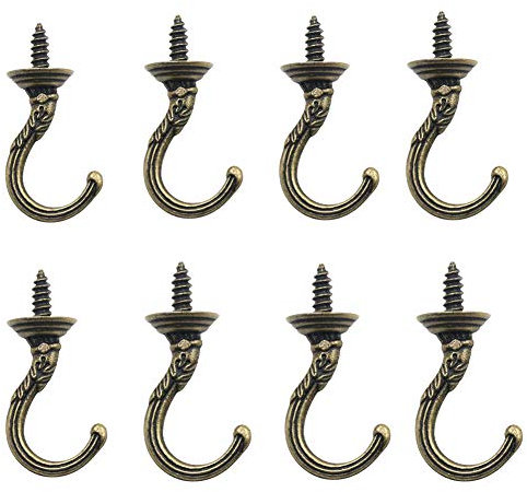 mciskin Ganci per viti da soffitto a parete vintage, a tazza antivento rovesciati sospesi Ganci ad anello, (8 pezzi/Bronzo)