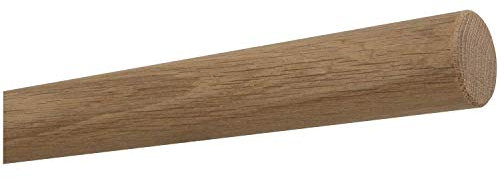 TIBU Eiche Holz unbehandelt Handlauf Geländer 30-500cm Wandhandlauf Wand Treppe ohne Halter, Länge 2200 mm 220 cm 2,2 m und Enden gefast