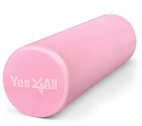 Yes4All Foam Roller - Ultra Lightweight Medium Density EVA Fitness Roller 45cm, 90cm Long for Back, Legs, Workouts, Trigger Point Exercise, Gym, Pilates and Yoga, B. Pink