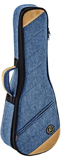 Ortega Guitars Soft Case Tenor-Ukulele-Tasche - Baumwolle / Leinen, Blau | für Sopran-Ukulele, Höhe 67,5cm Breite 23cm, mit Schultergurten, OSOCAUK-TE-OC