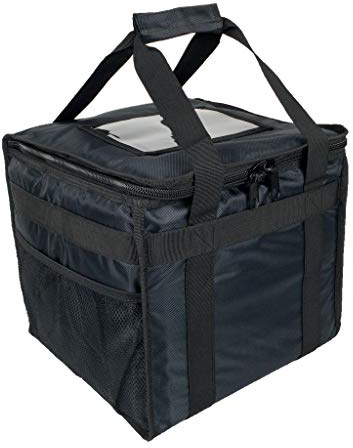 Hot Food Bag For Pizza, Takeaway, Restaurant, Picnic, Indian, Chinese, Kebabs, Catering, Delivery Bag, Thermal Insulated (Black, 30L - 32x32x30cm)