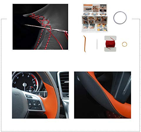 MEWANT Coprivolante per auto fai da te, in vera pelle e camoscio, per Benz GL350 ML350