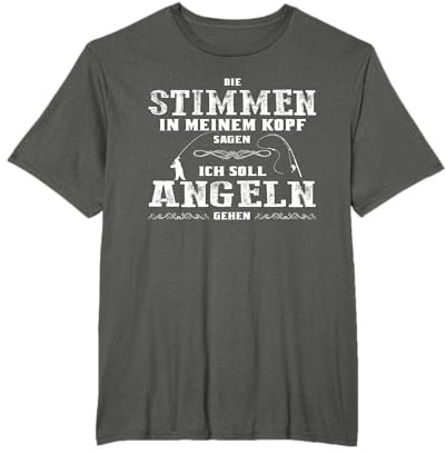Fischen Angel Rute Stimmen in meinem Kopf ich soll angeln T-Shirt