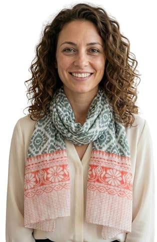 Sunsa Damen Schal, Halstuch Baumwolltuch für Frühlings/Sommer, Stola Tuch mit Blumen Design, Accessoires for Women, Scarf Tücher und Schals als Geschenk für Frauen/Freundin