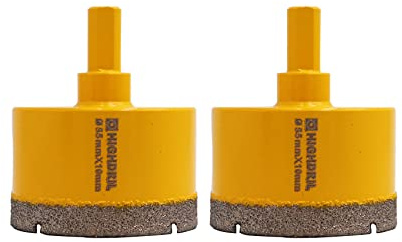 HIGHDRIL 2Pcs Diamond Core Drill Bit,Diameter 55mm Vacuum Brazed Hole Saw for Concrete Granite Marble Glass Porcelain Tile Masonry Brick,Triangle shanks