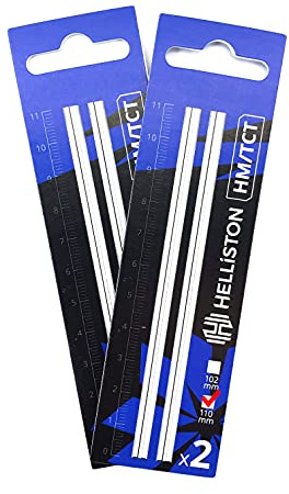 Helliston Fers de rabot pour Redstone RS 3110R, 110x5,5x1,1mm (2 jeux = 4 fers réversibles en carbure de tungstène pour bois dur)
