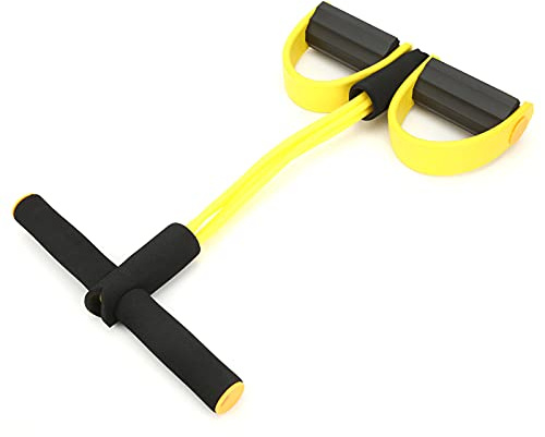 Widerstandsband mit 2 Schläuchen, Fitnessgerät TPE Sit-up-Widerstandsband mit Fußpedal Effektiv für Yoga-Übungen für Pilates zu Hause
