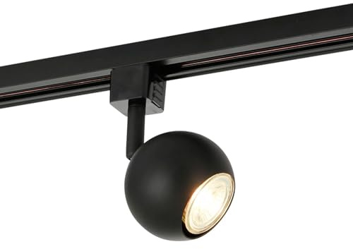 PRIOS Lámpara para sistema de riel Felipo (Moderno) en Negro e.o. Salón & Comedor (1 llama, GU10) carril foco