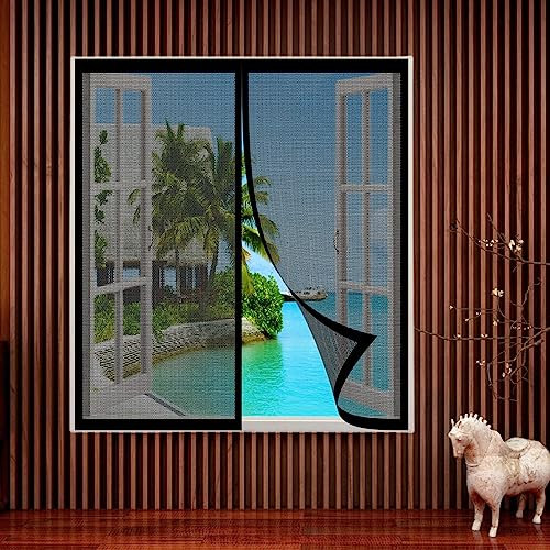 Mückenschutz Fenstergitter 70 x 160 cm Insektenschutz Fliegennetz Mückennetz Fenster Frischluft halten für Fenster & Terrassentüren & Balkontüren, Schwarz