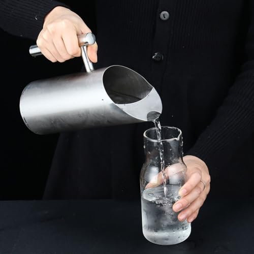 Jarra de agua de acero inoxidable, jarra de agua con protector de hielo, jarra de agua, jarra de agua, restaurante, bar, café, bebidas frías (1,5 L)