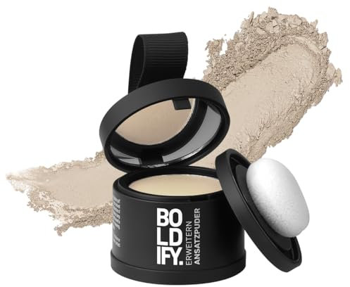 BOLDIFY Ansatzpuder 4g - Haar Concealer zur Haarverdichtung für Frauen und Männer, Grauabdeckung für 24h, wasserfestes Haar Make-up zum Ansatz kaschieren (Hellblond)