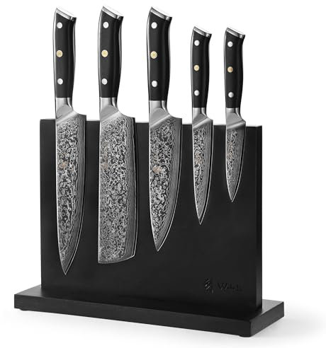 Wakoli Elite Cuisine 6-teiliges Damastmesserset – Profi Küchenmesser Set mit 67 Lagen VG10-Damaststahl, 9–20 cm Klingen, ergonomische G10-Griffe, magnetischer Messerblock, extrem scharf, Geschenkidee