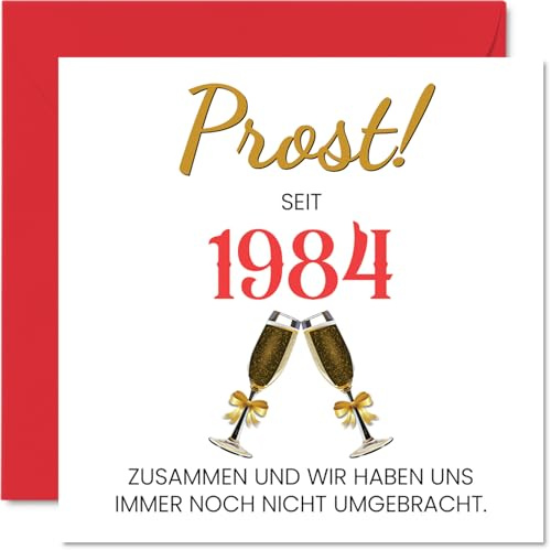 Stuff4 42. Hochzeitstag Karte Liebe | Prost Seit 1984-41 Jahrestag Karte Hochzeitstag Geschenke für Mein Mann Ehemann Meine Frau Ehefrau