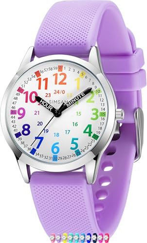 Orologio analogico per bambini, orologio educativo per bambini dagli 8 ai 12 anni, impermeabile, per ragazzi dai 5 ai 7 anni, 6-8 anni, facile da leggere, educativo per ragazze età 8-12, ottimo regalo