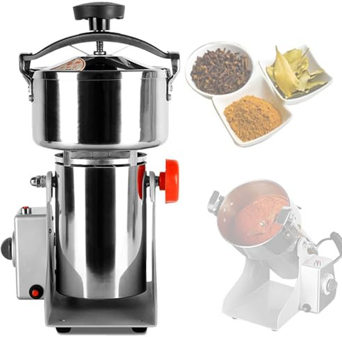 Quixnova Macinatore Elettrico per Cereali 1500g per spezie/Erbe/caffè - Macinino per spezie Superfine ad Alta velocità 35000 Giri/min Macinacaffè a Secco - Macinacaffè in Acciaio Inossidabile