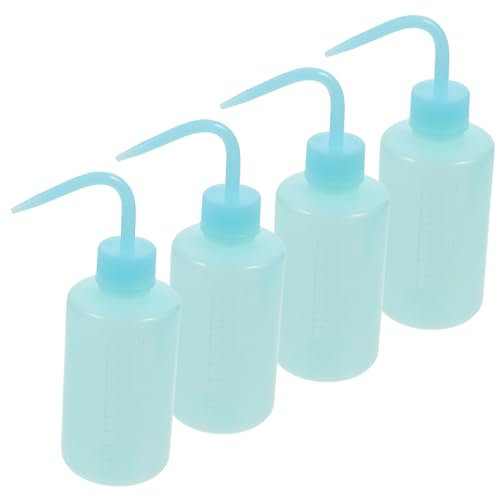 Mobestech 250 Ml Kunststoff-laborwaschflaschen-set Schmaler Hals Biegsamer Ausguss Zum Reinigen Und Waschen