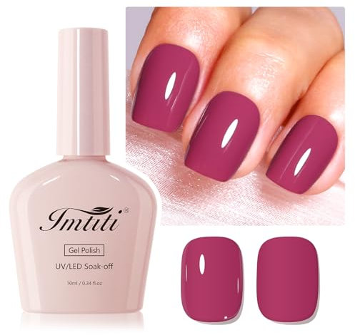 Imtiti Gel-Nagellack, Aubergine und Violett, UV-/LED-Nagellack, langanhaltend, Nail Art, Maniküre zu Hause, für Herbst und Winter, 10 ml
