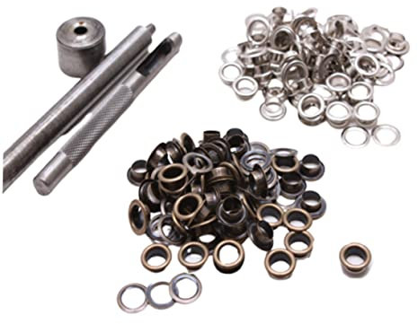 HOODANCOS 100set Eyelet Setter Tool Multipurpose Grommets Kit for Shoes Clothing Crafts Eyelet Button Set Brass Material