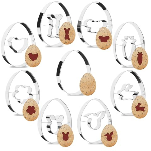 Ausstechformen Ostern Set 9 Stück, Hasen Ausstecher, Keksausstecher Ostern, Osterhase Ausstecher Ei Karotte Plätzchenausstecher, Basteln Ideales Ostergeschenke Kinder Party DIY