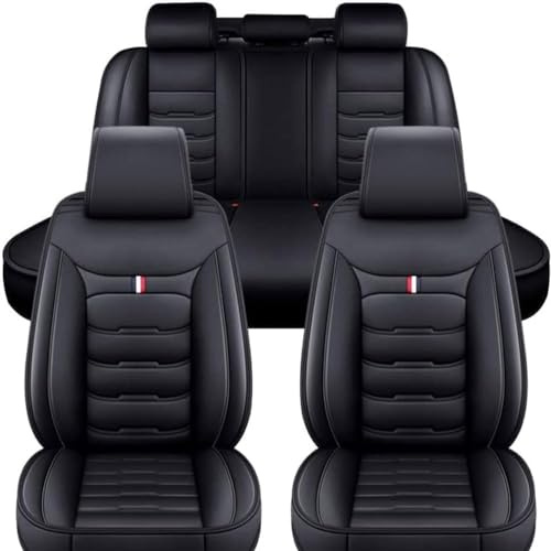 DEBAO Auto Sitzbezüge Set Autositzbezüge für Hyundai Tucson 2015-2017 2018 2019 2020 2021 2022 2023 2024 2025, Vorne Und Hinten Leder Auto-Schonbezüge Wasserdicht Sitzschoner Zubehör,Black