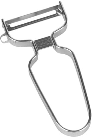 Lurch Sparschäler Universal Edelstahl – Edelstahlklinge mit japanischer Technologie, beweglicher Klingenkopf für müheloses Schälen, ergonomischer Griff für sicheren Halt, ideal für Obst & Gemüse