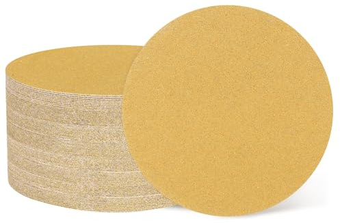 sourcing map 100 dischi abrasivi da 75 mm, grana 100, con gancio e anello, per levigatrice orbitale casuale per la lavorazione del legno e metallo automobilistico, oro