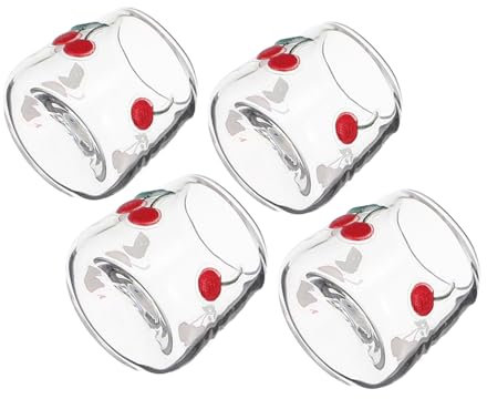 HOOTNEE 4 Bicchieri in Miniatura Per Casa Delle Bambole Trasparente Motivo A Accessori Cucina Miniatura Realistici E Decorativi