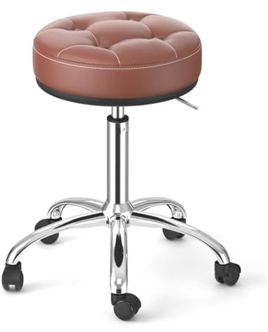 Tabouret Roulant Rond, Tabouret pivotant pivotant réglable en Hauteur, Tabouret médical Robuste pour Salon, Studio, Magasin, Cuisine, Dentaire, Massage, A1