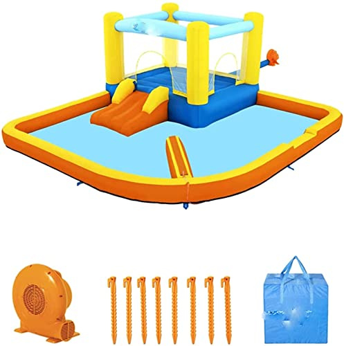 YKMYXZ, Roomy Inflatable Bounce House Entertainment Bouncy Castle Water Guns Splash Pool Water Slide Outdoor Playhouse