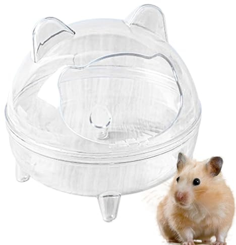 Hamster Sandbox - Removable Structure, Leak Proof Design | Full View Bath Box, Sandbad Box Syria Hamster Gel Bill, Clear Sanitary Case for Hamster Care