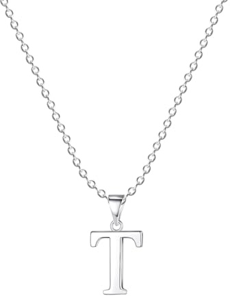 XWN Damen Halskette mit Buchstaben Anhänger Silber Initialien Kette Edelstahl Buchstabenketten Personalisiere Silber Y Kette für Frauen