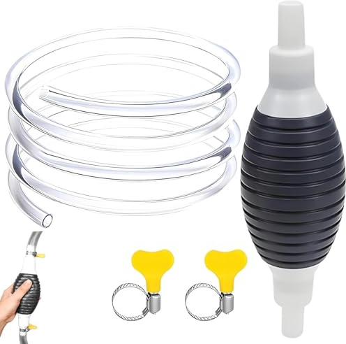 EVTHUR Pompe à essence manuelle de 2 m de long, pompe d'aspiration d'huile, pompe à eau, pompe à feu de voiture portable, pompe à siphon manuelle pour gaz, essence olie, diesel, aquarium vloeibaar