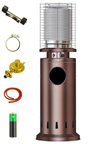 Chauffage Gaz Parasol Chauffant Gaz Exterieur Aucune Alimentation Électrique Requise Flamme Réglable 45 X 45 X 126 Cm Allumage par Impulsion