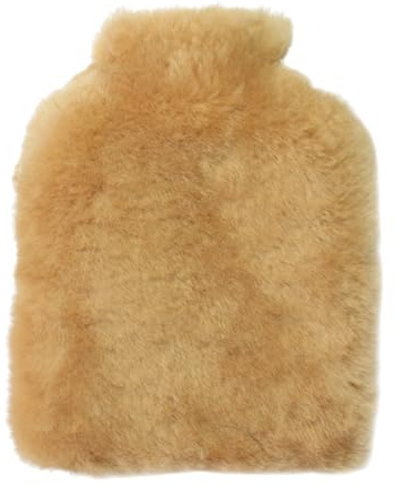 Sheep Dreams Wärmflasche | 2L | Lammfellbezug | Edel, Weich & Sicher | Das perfekte Geschenk für kalte Tage, Verspannungen & Wohlfühlmomente | natürlich gegerbt & zertifiziert sicher (Cognac)