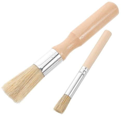 OUNONA 2 piezas Cepillo de Repostería con Mango de Madera Ergonómico Cerdas Suaves para Cocinar y Hornear Pincel Multifuncional para Untar Aceite y Salsa Cocina de Unidades para Chefs y