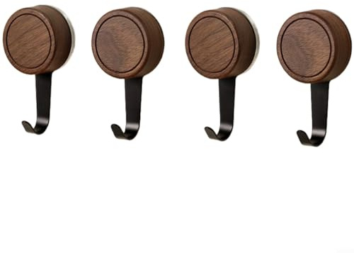 Fauhapyway Gancho para corona, sin taladro, gancho de ventosa de madera de nogal con alta capacidad de peso, diseño reutilizable para colgar toallas, chaquetas y accesorios en baño y dormitorio (4)