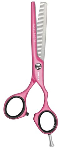 JAGUAR modelleringssax PASTELL PLUS Candy Crane 39 5,5 tum | Textureringssax med 39 effileringtänder med prismlipning i krandesign | antiallergisk, resistent metallisk beläggning | Tillverkad i