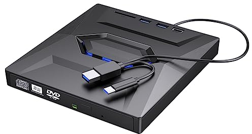 ISTOVO Graveur de CD DVD Externe Graveur CD et Lecteur DVD Type C/USB3.0 Lecteur de CD DVD Externe pour PC Portable 11/10/8/7