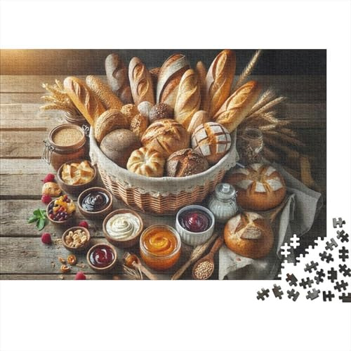 Corbeille à Pain Saint-Valentin Puzzle 1000 pièces Cadeau pour Adultes Plateau Pain Pâtisseries Trempettes Premium Épais Robuste Haute Qualité Vibrant Défiant Relaxation Antistress 70x50cm/1000pcs