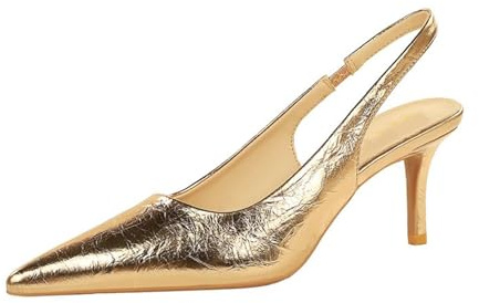 Escarpins à Talon Aiguille pour Femmes 6.5CM Bride au Talon rétro Soirée