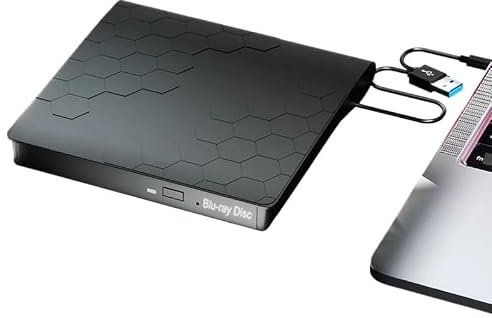 Lecteur DVD portatif, Lecteur Blu-Ray Externe USB3.0 Type-c Lecteur CD DVD RW graveur Optique Portable