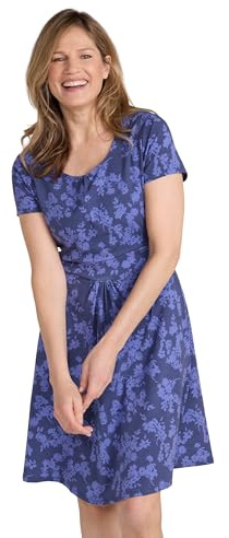 Mountain Warehouse Orchid Patterned Womens UV Dress - UPF40 Beach Dress, Lightweight Ladies Dress, Pockets, Durable Day Dress - for Spring Summer, Travelling, Poolside Blue Women's Size 18